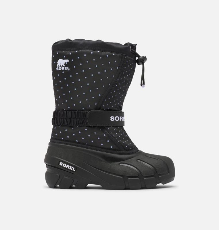 Kids Snow Boots Black - Sorel Childrens Flurry™ Print - 015746-XQI